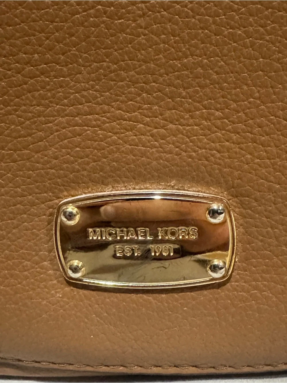 Michael Kors Tan Saddle Crossbody with Gold Hardware
